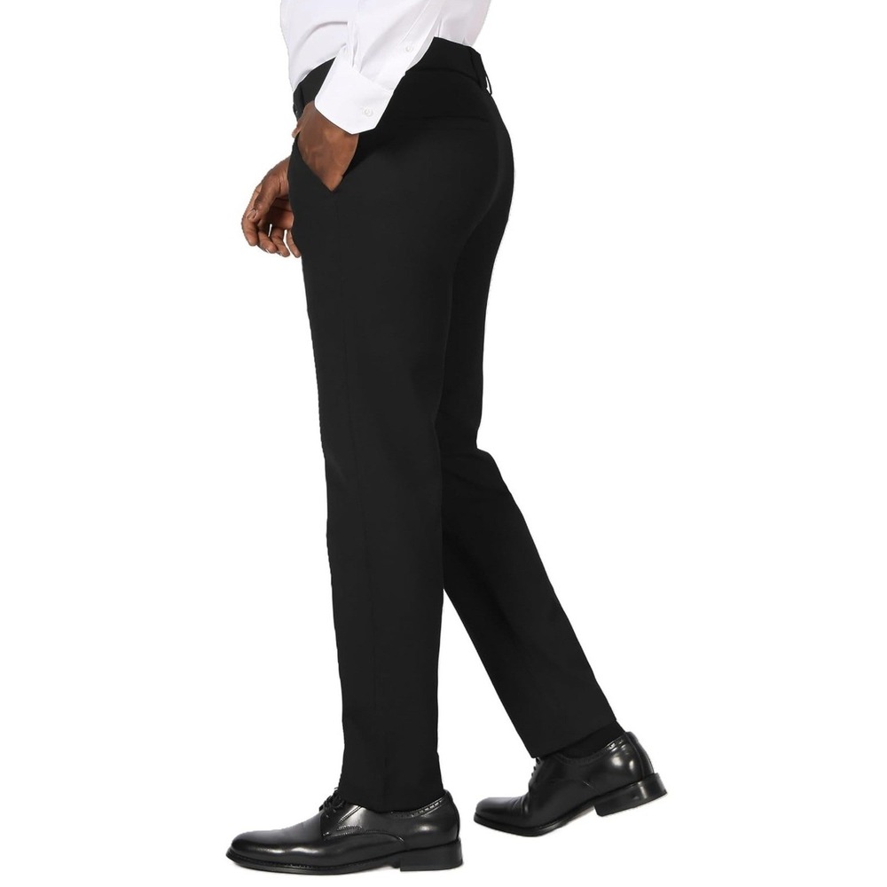 Plaid & Plain Slacks Men's 34"x34" Black Skinny Fit Pilot Pants 7108 Preppy NWT